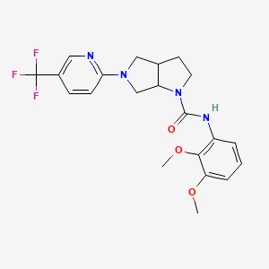 molecular formula C21H23F3N4O3 B6452018 N-(2,3-dimethoxyphenyl)-5-[5-(trifluoromethyl)pyridin-2-yl]-octahydropyrrolo[3,4-b]pyrrole-1-carboxamide CAS No. 2548983-73-7