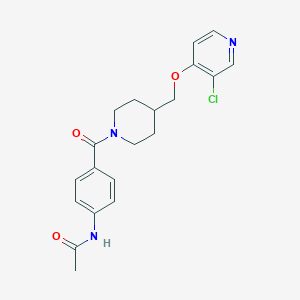 molecular formula C20H22ClN3O3 B6452043 N-[4-(4-{[(3-chloropyridin-4-yl)oxy]methyl}piperidine-1-carbonyl)phenyl]acetamide CAS No. 2640835-34-1