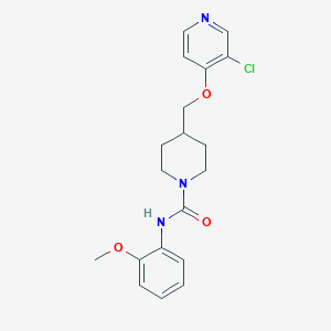 molecular formula C19H22ClN3O3 B6452082 4-{[(3-chloropyridin-4-yl)oxy]methyl}-N-(2-methoxyphenyl)piperidine-1-carboxamide CAS No. 2549036-58-8