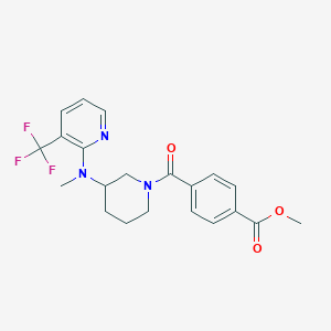 molecular formula C21H22F3N3O3 B6452121 methyl 4-(3-{methyl[3-(trifluoromethyl)pyridin-2-yl]amino}piperidine-1-carbonyl)benzoate CAS No. 2549033-11-4