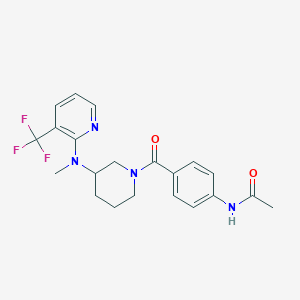 molecular formula C21H23F3N4O2 B6452145 N-[4-(3-{methyl[3-(trifluoromethyl)pyridin-2-yl]amino}piperidine-1-carbonyl)phenyl]acetamide CAS No. 2549037-59-2