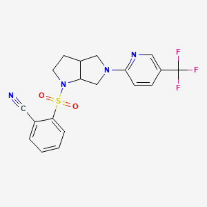 molecular formula C19H17F3N4O2S B6452165 2-({5-[5-(trifluoromethyl)pyridin-2-yl]-octahydropyrrolo[2,3-c]pyrrol-1-yl}sulfonyl)benzonitrile CAS No. 2548975-49-9