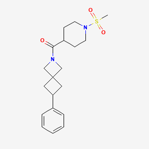 molecular formula C19H26N2O3S B6452176 2-(1-methanesulfonylpiperidine-4-carbonyl)-6-phenyl-2-azaspiro[3.3]heptane CAS No. 2640975-45-5
