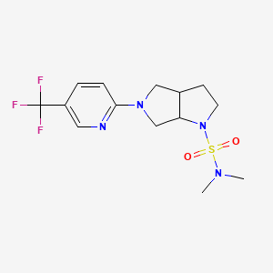 molecular formula C14H19F3N4O2S B6452204 N,N-dimethyl-5-[5-(trifluoromethyl)pyridin-2-yl]-octahydropyrrolo[2,3-c]pyrrole-1-sulfonamide CAS No. 2549003-23-6
