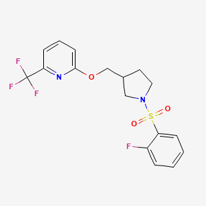 2-{[1-(2-fluorobenzenesulfonyl)pyrrolidin-3-yl]methoxy}-6-(trifluoromethyl)pyridine