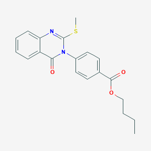 molecular formula C20H20N2O3S B6452279 butyl 4-[2-(methylsulfanyl)-4-oxo-3,4-dihydroquinazolin-3-yl]benzoate CAS No. 2640963-87-5