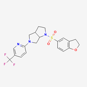 molecular formula C20H20F3N3O3S B6452302 2-[1-(2,3-dihydro-1-benzofuran-5-sulfonyl)-octahydropyrrolo[2,3-c]pyrrol-5-yl]-5-(trifluoromethyl)pyridine CAS No. 2549053-85-0