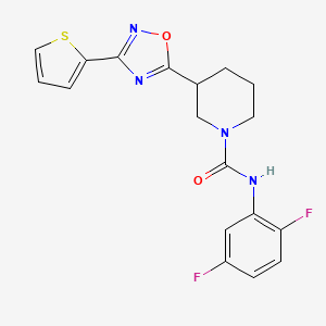 molecular formula C18H16F2N4O2S B6452358 N-(2,5-difluorophenyl)-3-[3-(thiophen-2-yl)-1,2,4-oxadiazol-5-yl]piperidine-1-carboxamide CAS No. 2640979-48-0