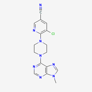 5-chloro-6-[4-(9-methyl-9H-purin-6-yl)piperazin-1-yl]pyridine-3-carbonitrile