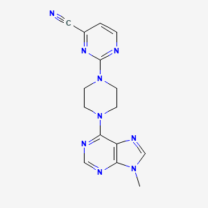 molecular formula C15H15N9 B6452954 2-[4-(9-methyl-9H-purin-6-yl)piperazin-1-yl]pyrimidine-4-carbonitrile CAS No. 2549018-42-8