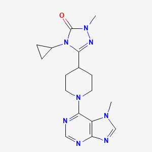 molecular formula C17H22N8O B6452977 4-cyclopropyl-1-methyl-3-[1-(7-methyl-7H-purin-6-yl)piperidin-4-yl]-4,5-dihydro-1H-1,2,4-triazol-5-one CAS No. 2549035-81-4