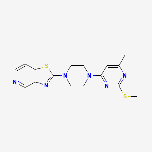 4-methyl-2-(methylsulfanyl)-6-(4-{[1,3]thiazolo[4,5-c]pyridin-2-yl}piperazin-1-yl)pyrimidine