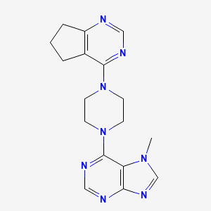 6-(4-{5H,6H,7H-cyclopenta[d]pyrimidin-4-yl}piperazin-1-yl)-7-methyl-7H-purine