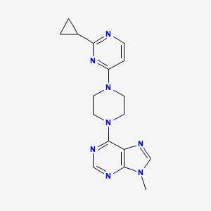 molecular formula C17H20N8 B6453010 6-[4-(2-cyclopropylpyrimidin-4-yl)piperazin-1-yl]-9-methyl-9H-purine CAS No. 2549050-53-3