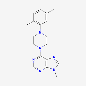molecular formula C18H22N6 B6453014 6-[4-(2,5-dimethylphenyl)piperazin-1-yl]-9-methyl-9H-purine CAS No. 2549048-90-8