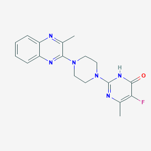 5-fluoro-6-methyl-2-[4-(3-methylquinoxalin-2-yl)piperazin-1-yl]-3,4-dihydropyrimidin-4-one