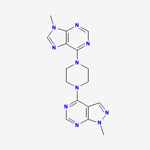 9-methyl-6-(4-{1-methyl-1H-pyrazolo[3,4-d]pyrimidin-4-yl}piperazin-1-yl)-9H-purine