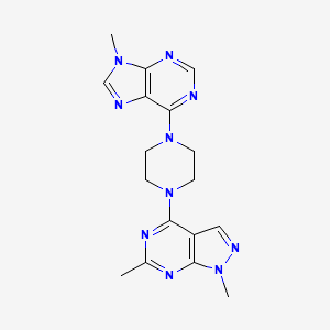 6-(4-{1,6-dimethyl-1H-pyrazolo[3,4-d]pyrimidin-4-yl}piperazin-1-yl)-9-methyl-9H-purine