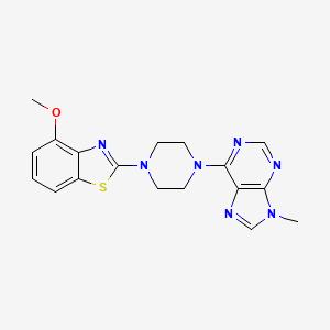 molecular formula C18H19N7OS B6453337 6-[4-(4-methoxy-1,3-benzothiazol-2-yl)piperazin-1-yl]-9-methyl-9H-purine CAS No. 2549042-88-6