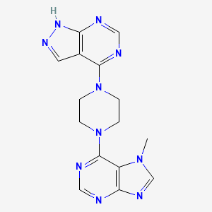 7-methyl-6-(4-{1H-pyrazolo[3,4-d]pyrimidin-4-yl}piperazin-1-yl)-7H-purine
