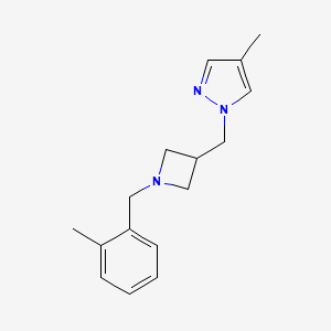 4-methyl-1-({1-[(2-methylphenyl)methyl]azetidin-3-yl}methyl)-1H-pyrazole