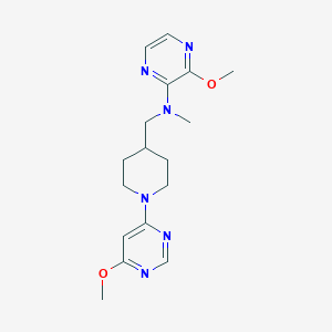 B6453380 3-methoxy-N-{[1-(6-methoxypyrimidin-4-yl)piperidin-4-yl]methyl}-N-methylpyrazin-2-amine CAS No. 2549051-59-2