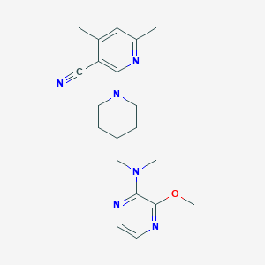 2-(4-{[(3-methoxypyrazin-2-yl)(methyl)amino]methyl}piperidin-1-yl)-4,6-dimethylpyridine-3-carbonitrile
