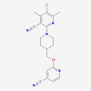 5-chloro-2-(4-{[(4-cyanopyridin-2-yl)oxy]methyl}piperidin-1-yl)-4,6-dimethylpyridine-3-carbonitrile