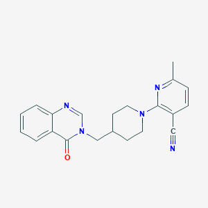 B6453503 6-methyl-2-{4-[(4-oxo-3,4-dihydroquinazolin-3-yl)methyl]piperidin-1-yl}pyridine-3-carbonitrile CAS No. 2549054-21-7