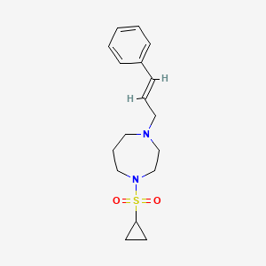 B6453535 1-(cyclopropanesulfonyl)-4-[(2E)-3-phenylprop-2-en-1-yl]-1,4-diazepane CAS No. 2549133-21-1