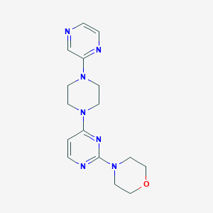molecular formula C16H21N7O B6453789 4-{4-[4-(pyrazin-2-yl)piperazin-1-yl]pyrimidin-2-yl}morpholine CAS No. 2548980-21-6