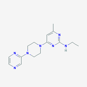 molecular formula C15H21N7 B6453803 N-ethyl-4-methyl-6-[4-(pyrazin-2-yl)piperazin-1-yl]pyrimidin-2-amine CAS No. 2549011-96-1