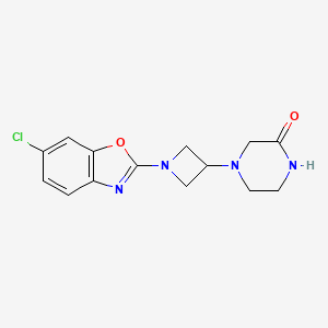 4-[1-(6-chloro-1,3-benzoxazol-2-yl)azetidin-3-yl]piperazin-2-one