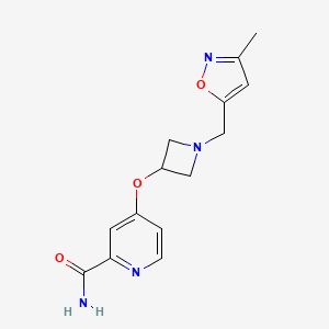 4-({1-[(3-methyl-1,2-oxazol-5-yl)methyl]azetidin-3-yl}oxy)pyridine-2-carboxamide