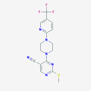 2-(methylsulfanyl)-4-{4-[5-(trifluoromethyl)pyridin-2-yl]piperazin-1-yl}pyrimidine-5-carbonitrile