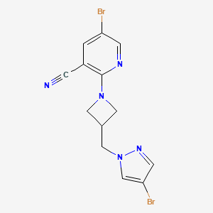 5-bromo-2-{3-[(4-bromo-1H-pyrazol-1-yl)methyl]azetidin-1-yl}pyridine-3-carbonitrile