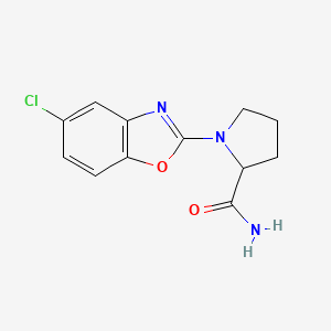 1-(5-chloro-1,3-benzoxazol-2-yl)pyrrolidine-2-carboxamide
