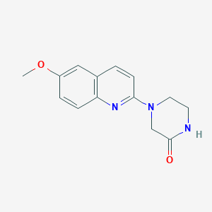 molecular formula C14H15N3O2 B6453913 4-(6-methoxyquinolin-2-yl)piperazin-2-one CAS No. 2548977-16-6