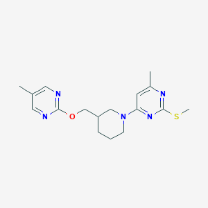 4-methyl-6-(3-{[(5-methylpyrimidin-2-yl)oxy]methyl}piperidin-1-yl)-2-(methylsulfanyl)pyrimidine