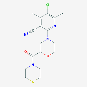 5-chloro-4,6-dimethyl-2-[2-(thiomorpholine-4-carbonyl)morpholin-4-yl]pyridine-3-carbonitrile