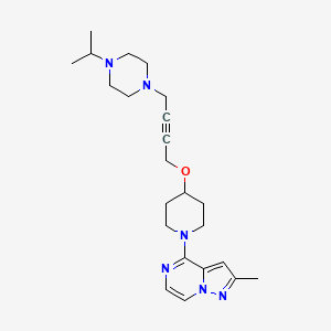 1-{4-[(1-{2-methylpyrazolo[1,5-a]pyrazin-4-yl}piperidin-4-yl)oxy]but-2-yn-1-yl}-4-(propan-2-yl)piperazine
