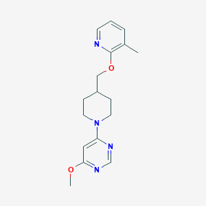 4-methoxy-6-(4-{[(3-methylpyridin-2-yl)oxy]methyl}piperidin-1-yl)pyrimidine