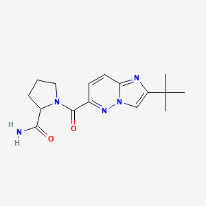 molecular formula C16H21N5O2 B6454011 1-{2-tert-butylimidazo[1,2-b]pyridazine-6-carbonyl}pyrrolidine-2-carboxamide CAS No. 2548974-95-2