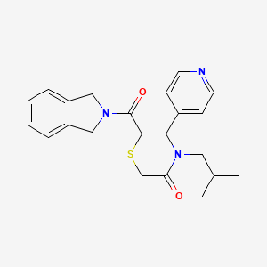 6-(2,3-dihydro-1H-isoindole-2-carbonyl)-4-(2-methylpropyl)-5-(pyridin-4-yl)thiomorpholin-3-one