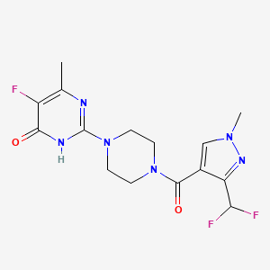 2-{4-[3-(difluoromethyl)-1-methyl-1H-pyrazole-4-carbonyl]piperazin-1-yl}-5-fluoro-6-methyl-3,4-dihydropyrimidin-4-one