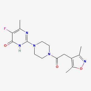 2-{4-[2-(3,5-dimethyl-1,2-oxazol-4-yl)acetyl]piperazin-1-yl}-5-fluoro-6-methyl-3,4-dihydropyrimidin-4-one