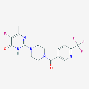 5-fluoro-6-methyl-2-{4-[6-(trifluoromethyl)pyridine-3-carbonyl]piperazin-1-yl}-3,4-dihydropyrimidin-4-one