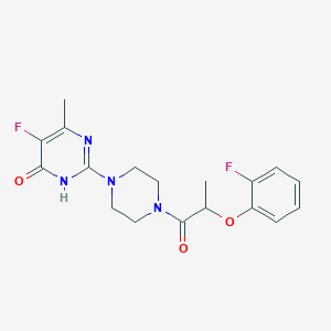 5-fluoro-2-{4-[2-(2-fluorophenoxy)propanoyl]piperazin-1-yl}-6-methyl-3,4-dihydropyrimidin-4-one