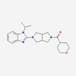 2-[5-(oxane-4-carbonyl)-octahydropyrrolo[3,4-c]pyrrol-2-yl]-1-(propan-2-yl)-1H-1,3-benzodiazole