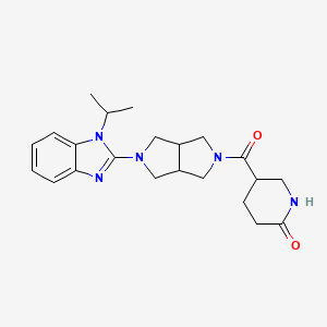 5-{5-[1-(propan-2-yl)-1H-1,3-benzodiazol-2-yl]-octahydropyrrolo[3,4-c]pyrrole-2-carbonyl}piperidin-2-one